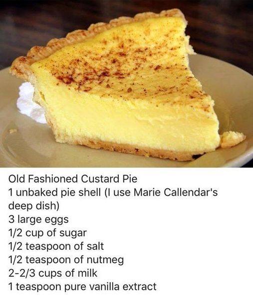 OLD-FASHIONED CUSTARD PIE RECIPE: A NOSTALGIC DESSERT TO SATISFY YOUR SWEET TOOTH